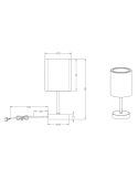 Lámpara de sobremesa LED BURTON, tela y organza IP20 luz medidas producto