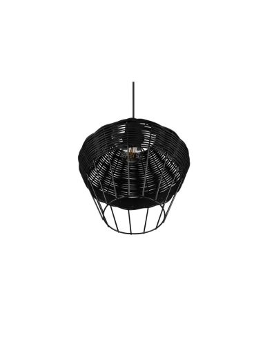 BORKA LED lâmpada do teto grande altura ajustável rattan detalhe preto abajur luz apagada