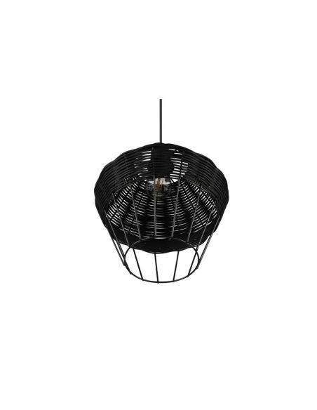 BORKA LED lâmpada do teto grande altura ajustável rattan detalhe preto abajur luz apagada