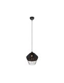 Lámpara de techo LED BORKA grande altura ajustable rattan negro