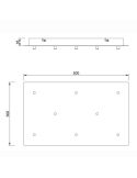 Florón de techo para Lámparas colgantes Colección TONIC 8 Luces, rectangular de metal negro I.50cm -Configurable-medidas