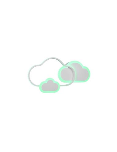 Plafón Techo LED/ Aplique Pared Cloudy con mando color verde