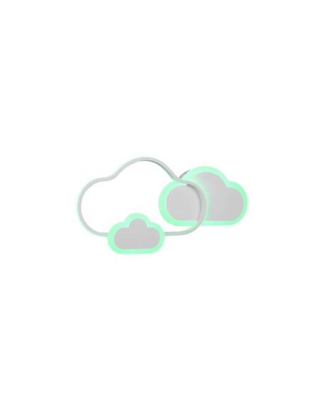 Plafón Techo LED/ Aplique Pared Cloudy con mando color verde