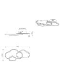 Plafón Techo LED/ Aplique Pared Cloudy con mando medidas producto