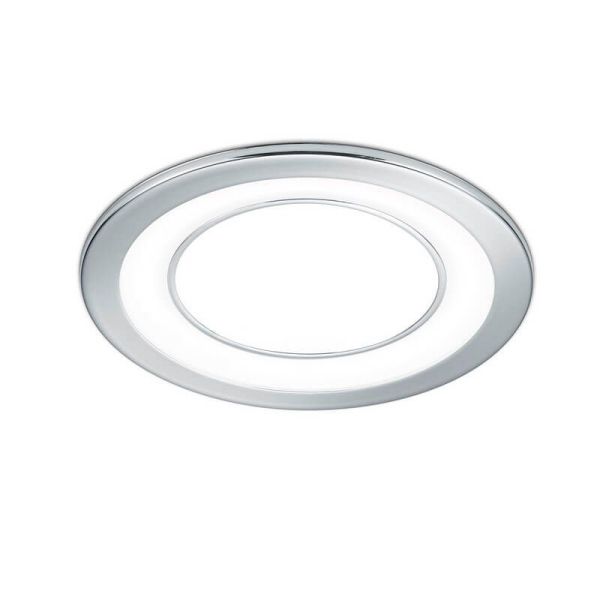 Downlight embutido LED CORE cromado 10W 450Lm 3000K detalhe embutido