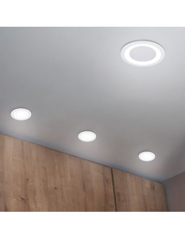 Downlight embutido LED CORE branco 10W 450Lm 3000K foto ambiente