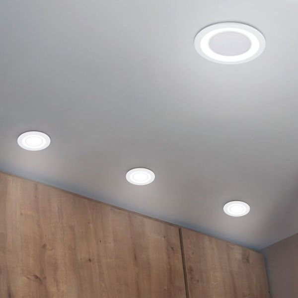 Downlight embutido LED CORE branco 10W 450Lm 3000K foto ambiente