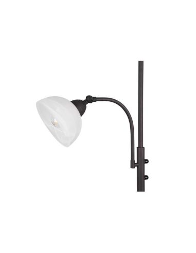 Lámpara de pie metal 2 luces pantalla vidrio COUNTRY IP20 detalle tulipa luz apagada