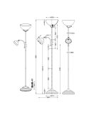 Lámpara de pie metal 2 luces pantalla vidrio COUNTRY IP20 medidas producto