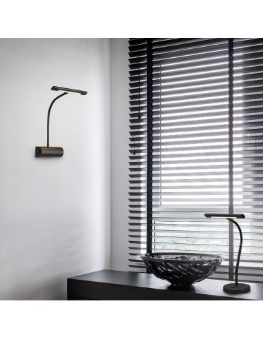 Aplique de pared LED metal CURTIS flexible 1x4W 3000K IP20 foto ambiente