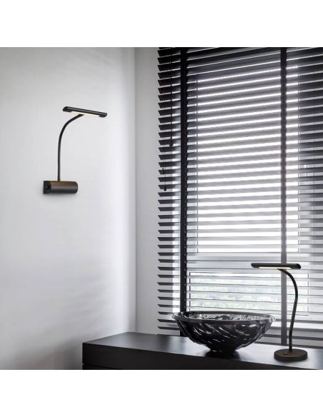 Aplique de pared LED metal CURTIS flexible 1x4W 3000K IP20 foto ambiente