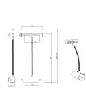 Aplique de pared LED metal CURTIS flexible 1x4W 3000K IP20 medidas producto