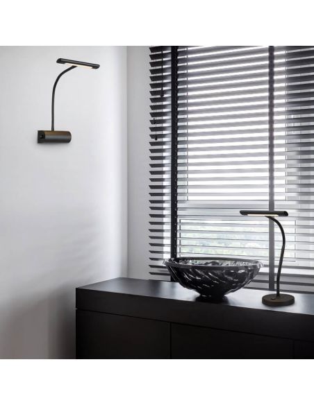 Lámpara de mesa LED metal CURTIS flexible 1x4W 3000K IP20 foto ambiente