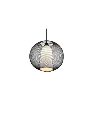 Lámpara de techo rejilla, altura ajustable FILO metal y vidrio IP20 luz encendida