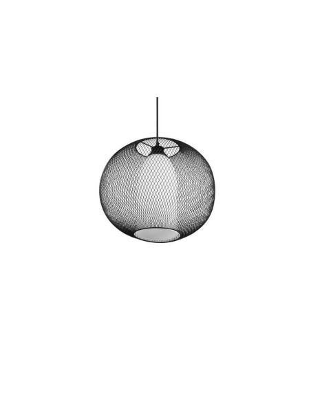 Plafonnier grille, hauteur réglable FILO métal et verre IP20 Ampoule E27 non incluse