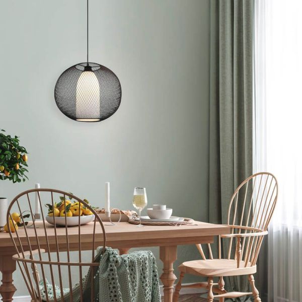 Lámpara de techo rejilla, altura ajustable FILO metal y vidrio IP20 foto ambiente