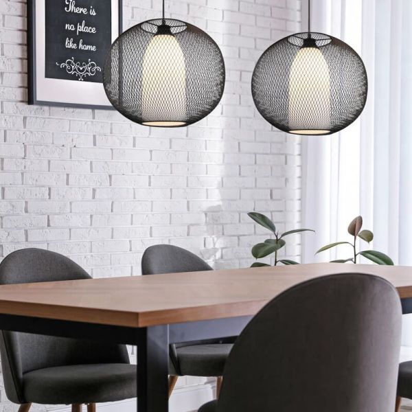 Lámpara de techo rejilla, altura ajustable FILO metal y vidrio IP20 combinación 2 lámparas