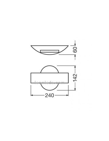 Dimensões Aplique LED antracite para exterior Endura Styel Shield RD 11W 400Lm 3000K LedVance | LeonLeds