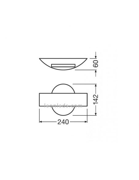 Dimensions Applique murale d'extérieur LED anthracite Endura Styel Shield RD 11W 400Lm 3000K LedVance | LéonLeds