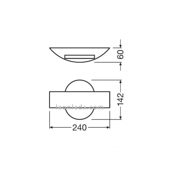 Dimensions Applique murale d'extérieur LED anthracite Endura Styel Shield RD 11W 400Lm 3000K LedVance | LéonLeds