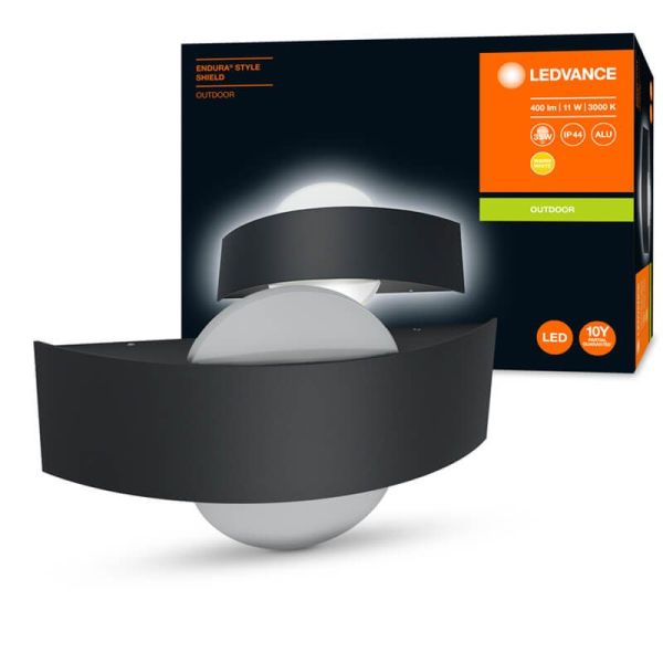 Aplique LED exterior antracita Endura Styel Shield RD 11W 400Lm 3000K LedVance | LeonLeds