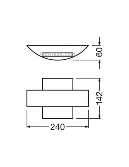 Dimensiones Aplique LED moderno de exterior 11W 3000K 410Lm Endura Style Shield SQ LedVance | LeonLeds