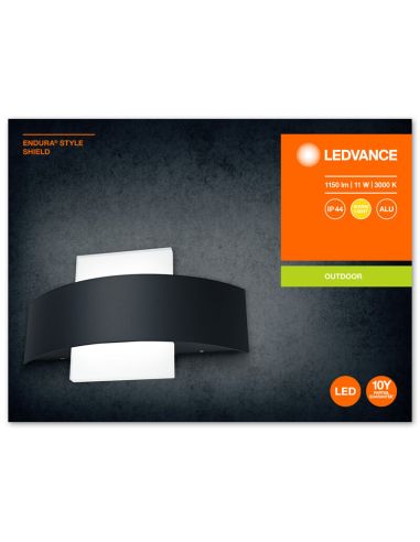 Applique murale d'extérieur LED moderne 11W 3000K 410Lm Endura Style Shield SQ LedVance | LéonLeds