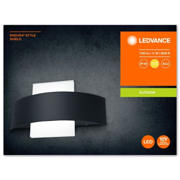 Applique murale d'extérieur LED moderne 11W 3000K 410Lm Endura Style Shield SQ LedVance | LéonLeds