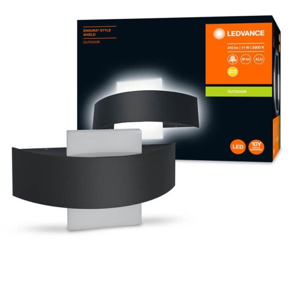 Applique murale d'extérieur LED moderne 11W 3000K 410Lm Endura Style Shield SQ LedVance | LéonLeds