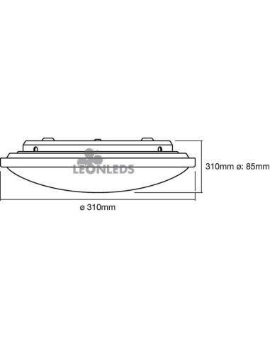 Dimensions Plafonnier LED 16W, couleur variable à l'aide de l'interrupteur Click CCT Orbis LedVance | Éclairage LéonLeds