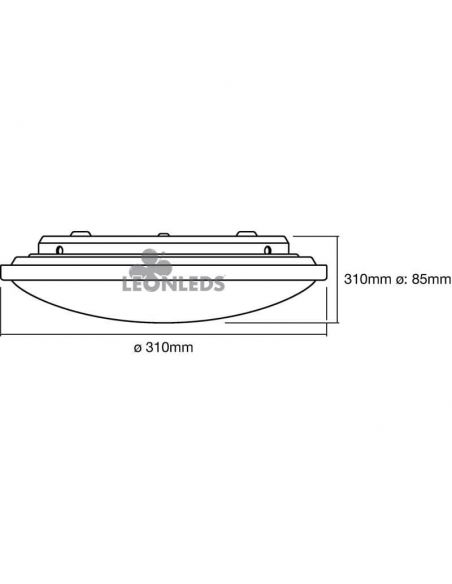 Dimensiones Plafón LED 16W color de luz regulable mediante interruptor Click CCT Orbis LedVance | LeonLeds Iluminación