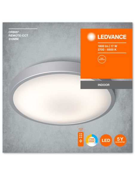 Plafón LED 15W color de luz regulable mediante interruptor Click CCT Orbis 31Cm 4058075651739 | LeonLeds