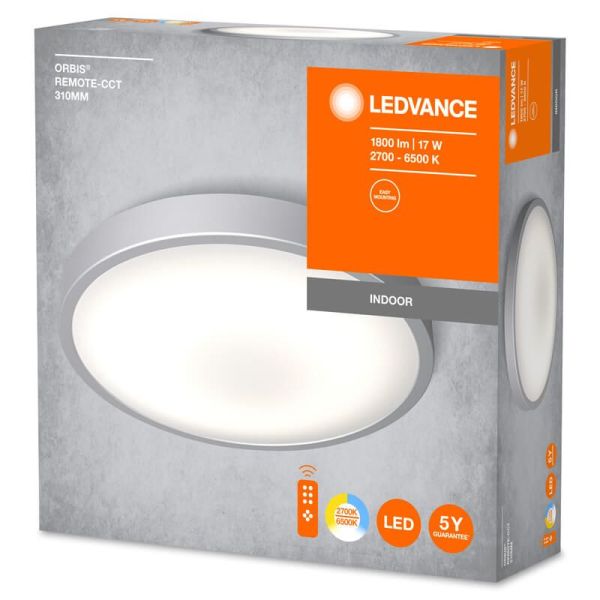 Plafonnier LED avec télécommande 17W Orbis Remote CCT 1000Lm 4058075651715 | LéonLeds