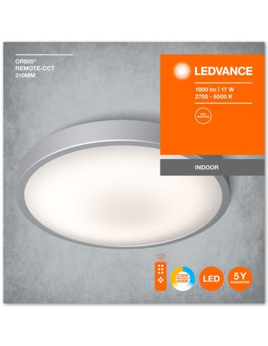 Plafon LED com controle remoto 17W Orbis Remote CCT 1000Lm 4058075651715 | LeonLeds