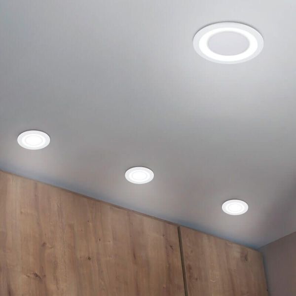 Downlight LED embutido Core branco 5W 3000K foto ambiente