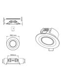 Downlight empotrable LED Core blanco 5W 3000K medidas producto
