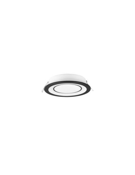 Downlight embutido LED CORE preto 10W 450Lm 3000K detalhe embutido
