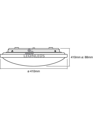 Dimensiones Plafón Led circular 24W 3000Lm Orbis CCT Click Tonalidad Regulable 827-860 41Cm | LeonLeds Iluminación
