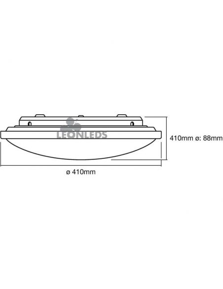 Dimensiones Plafón Led circular 24W 3000Lm Orbis CCT Click Tonalidad Regulable 827-860 41Cm | LeonLeds Iluminación
