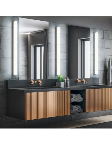 Applique LED FABIO 22W chromée IP44 3000K photo d'ambiance