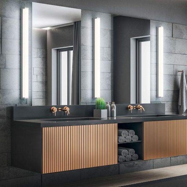 Applique LED FABIO 22W chromée IP44 3000K photo d'ambiance