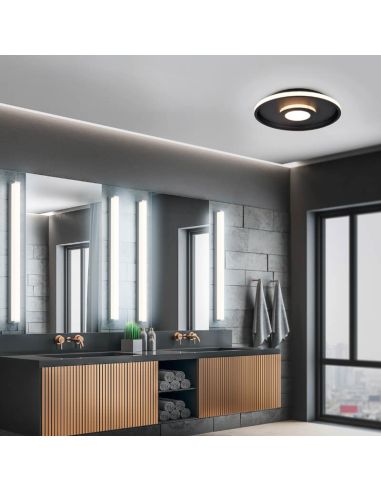 Applique LED FABIO 22W chromée IP44 3000K photo d'ambiance