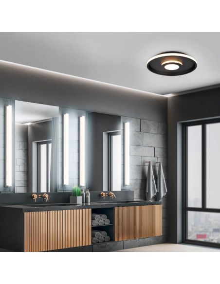 Applique LED FABIO 22W chromée IP44 3000K photo d'ambiance