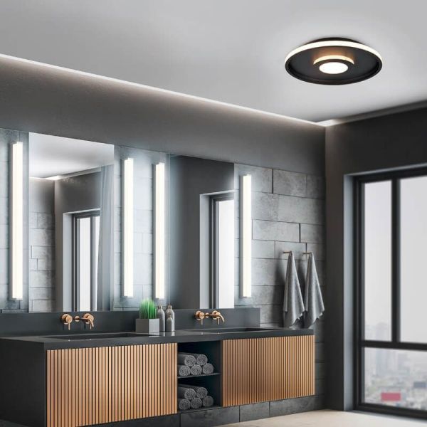 Applique LED FABIO 22W chromée IP44 3000K photo d'ambiance