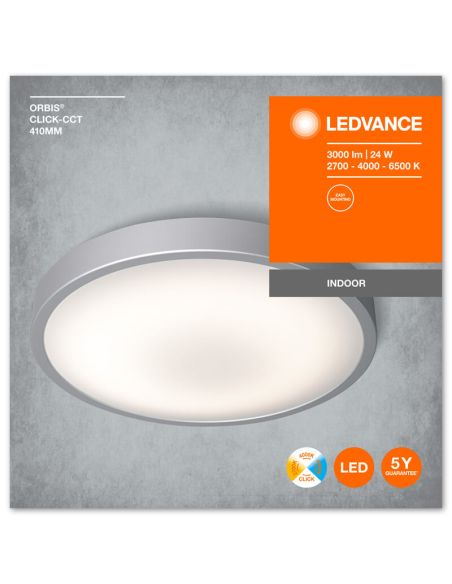 Plafon Circular Led 24W 3000Lm Orbis CCT Click Sombra Ajustável 827-860 41Cm | LeonLeds