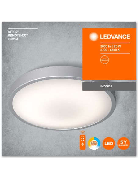 Plafón led circular 25W con mando Orbis Remote CCT 41Cm 3.000Lm 4058075651777 | LeonLeds
