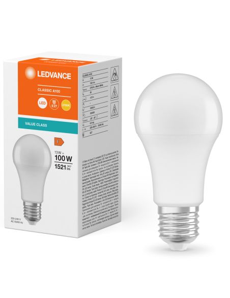Bombilla Led E27 A60 13W Reemplazo 100W 1.521Lm Value Class A 100 LedVance | LeonLeds
