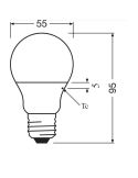 Medidas Bombilla Led E27 A60 4,9W Reemplazo 40W 470Lm Value Class Classic A40 FR LedVance | LeonLeds