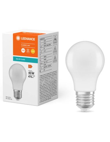Bombilla Led E27 A60 4,9W Reemplazo 40W 470Lm Value Class Classic A40 FR LedVance | LeonLeds