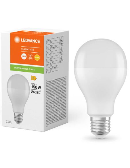 Bombilla LED A65 muy potente 19W Reemplazo 150W 2.452Lm Performance Classic A150 FR 2.700K LedVance